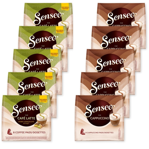 Senseo Kaffee Pads, Café Latte und Cappuccino, Multipackung