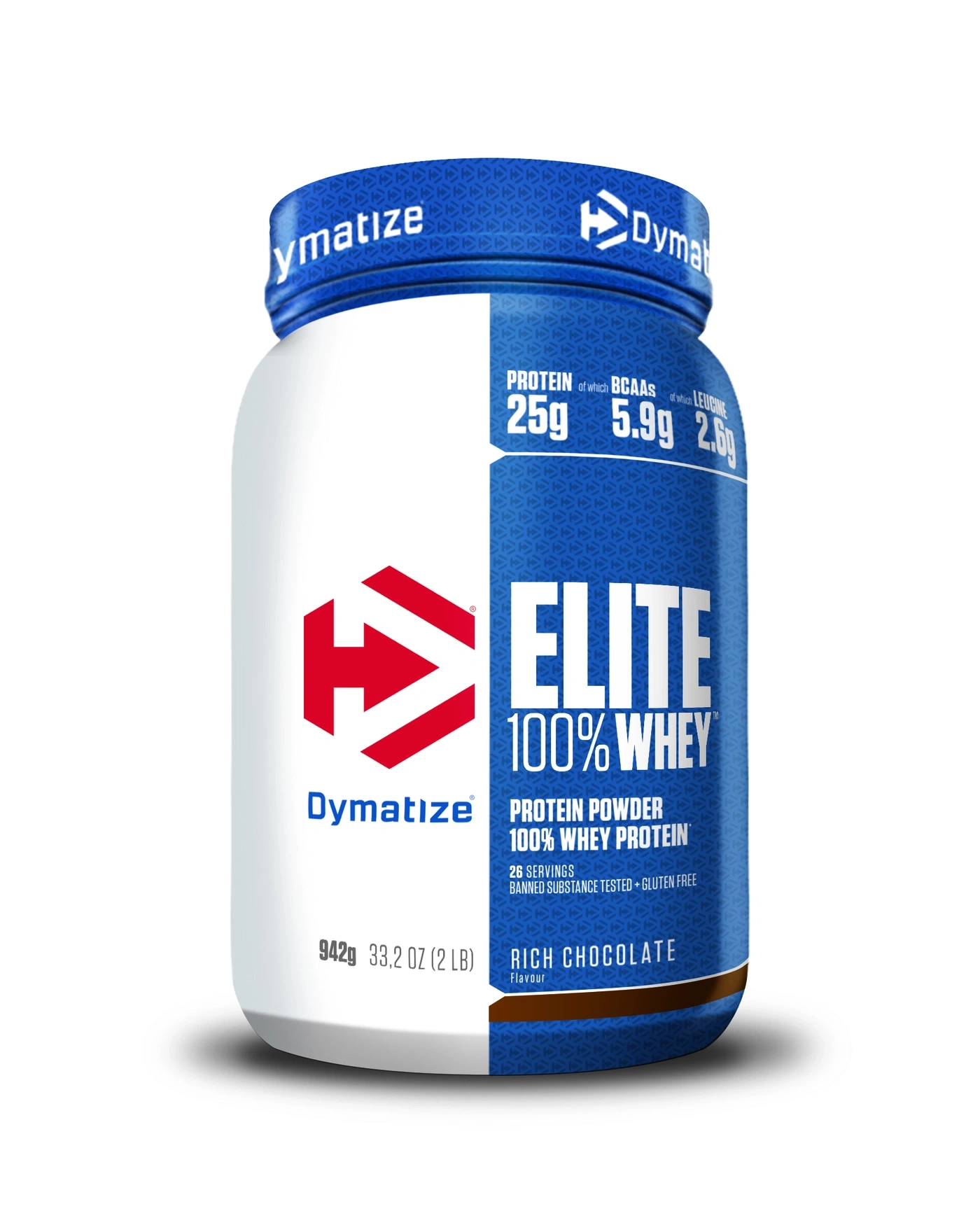 Dymatize Elite 100% Whey Protein, Rich Chocolate, 942g, 26 Portionen, glutenfrei