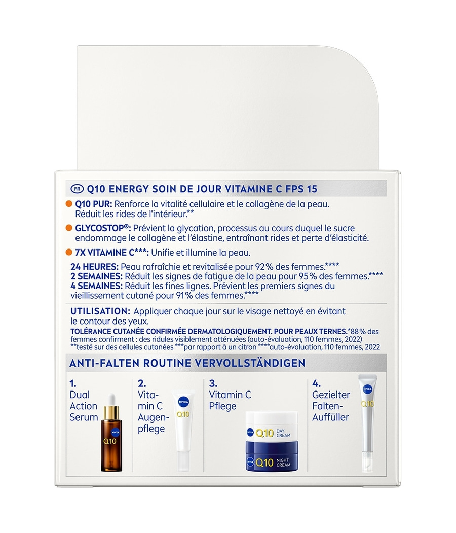 Nivea Q10 Energy Tagescreme mit Vitamin C und Falten-Auffüller.
