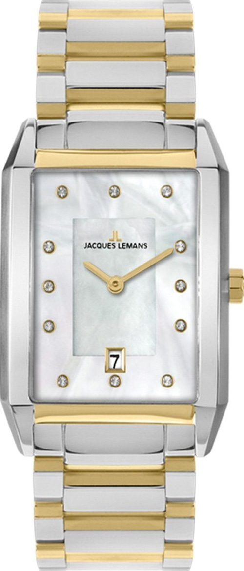 JACQUES LEMANS Damenarmbanduhr 1-2159N Quarz Perlmutt-Zifferblatt 46x30mm B-WARE