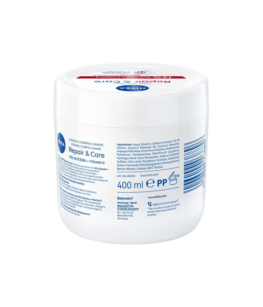 NIVEA Repair & Care Intensive Pflegecreme Glycerin+ Vitamin E Bodylotion 2x400ml