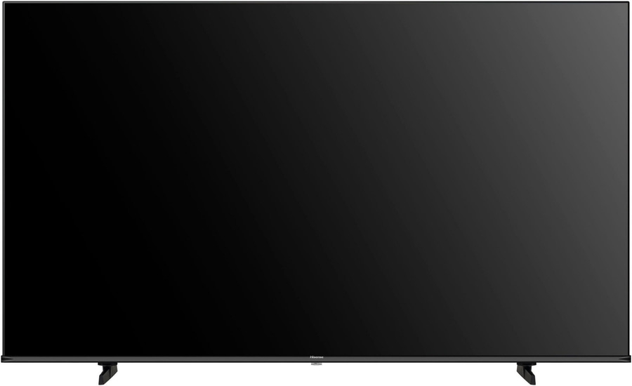Hisense Fernseher, schwarzer Bildschirm, Standfüße, modernes Design, Unterhaltung