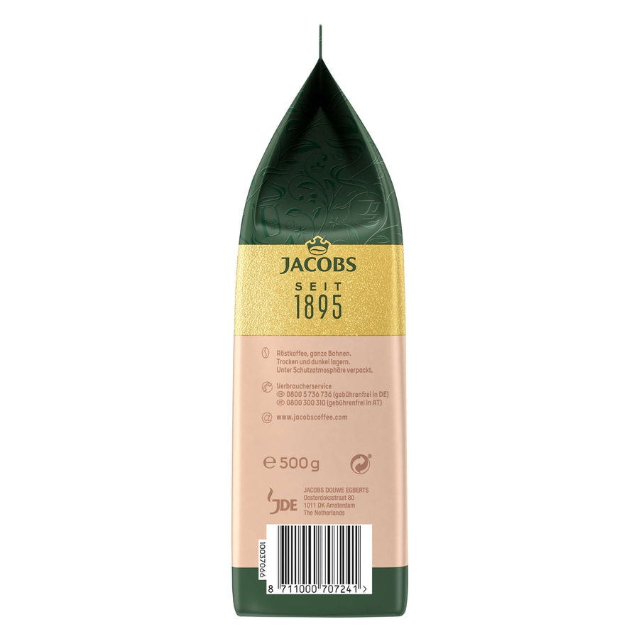 JACOBS Kaffeebohnen Café Crema Aroma-Bohnen ganze Bohne geröstet 12 x 500 g
