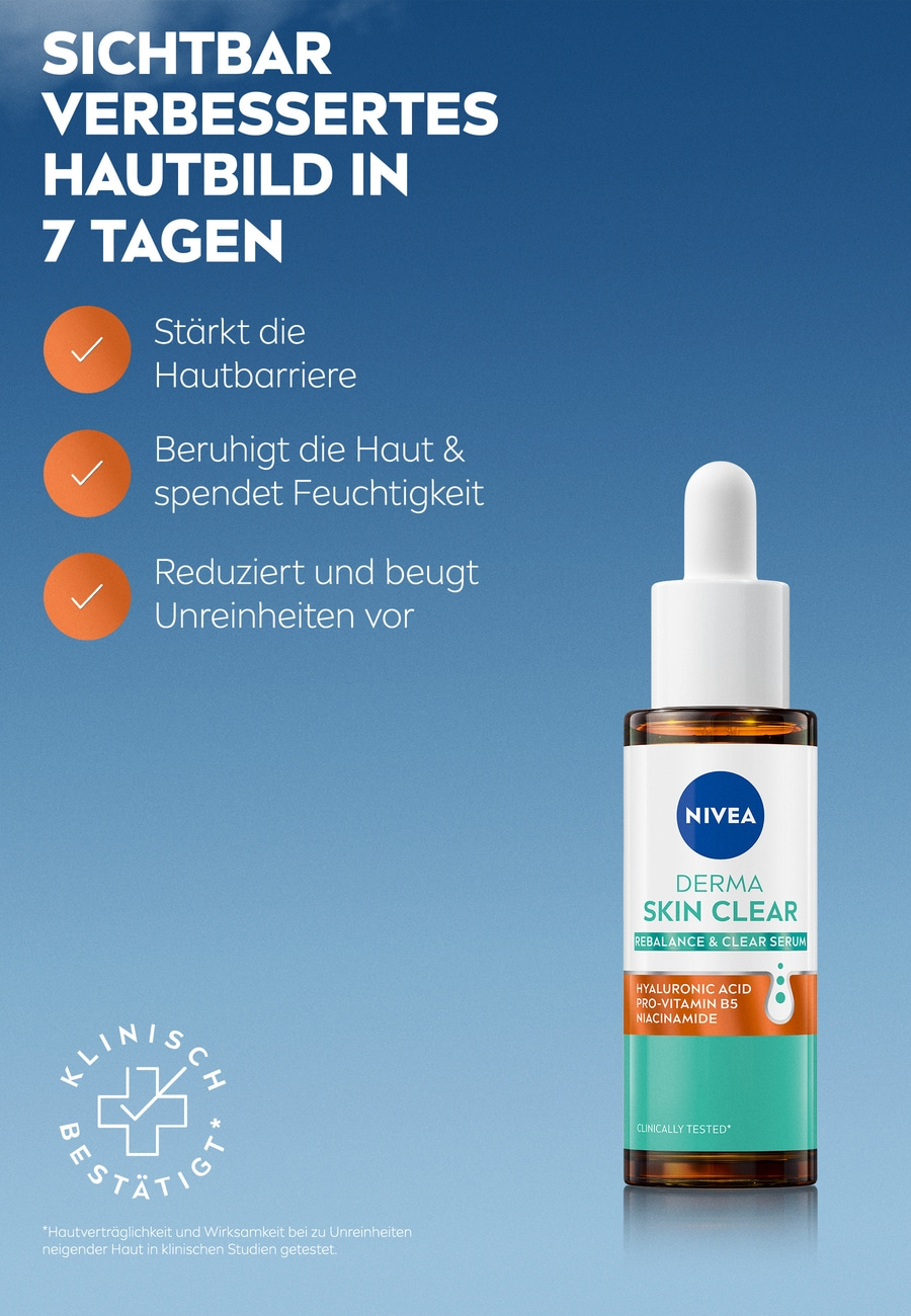 2 x NIVEA DERMA SKIN CLEAR Rebalance & Clear Serum 30 ml