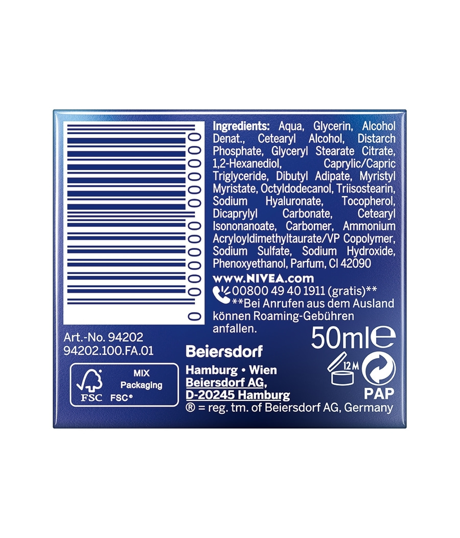 NIVEA Hydra Skin Effect regenerierende Gel Creme Nachtpflege pures Hyaluron 50ml