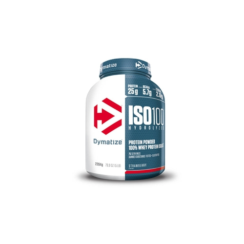 Dymatize ISO100 Protein Pulver, Erdbeergeschmack, 100% Whey Protein Isolat, 75 Portionen