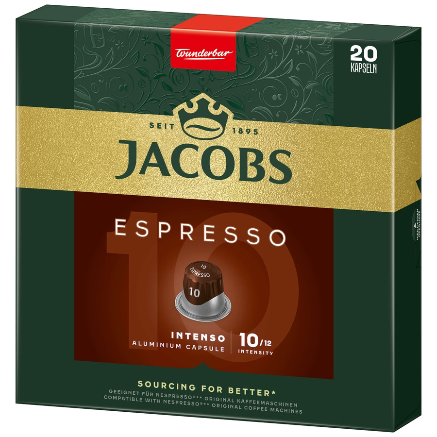 JACOBS Kapseln Espresso 10 Intenso 200 Nespresso®* kompatible Kaffeekapseln