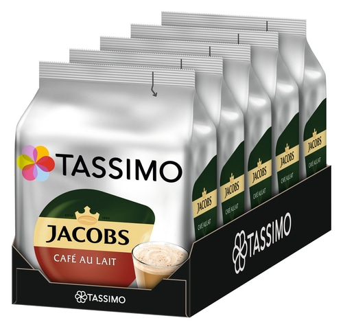 TASSIMO Kapseln Jacobs Café Au Lait T Discs 5x16 Getränke Kaffeekapseln Cafe