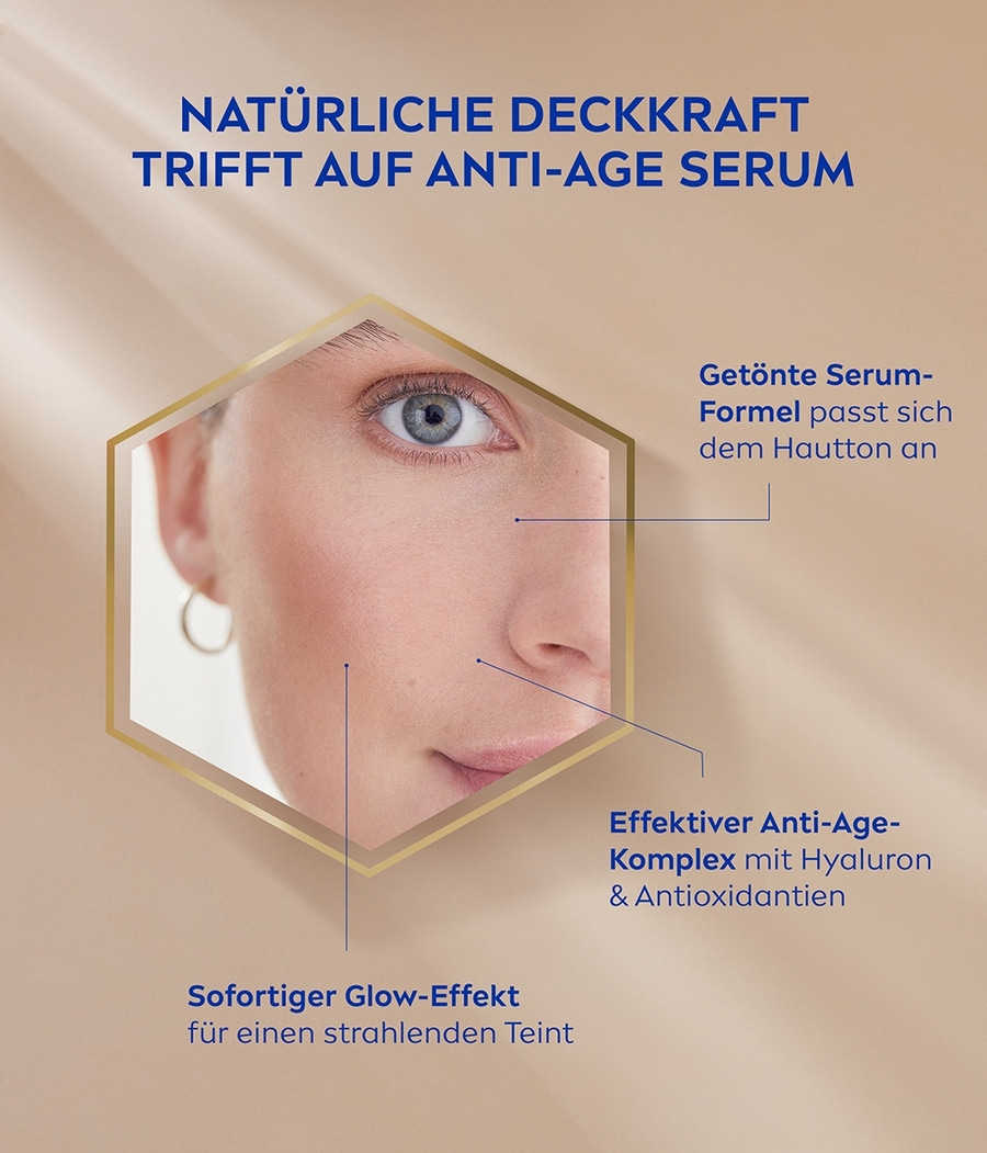 Anti-Age Serum mit Glow-Effekt, Hyaluron und Antioxidantien für strahlenden Teint
