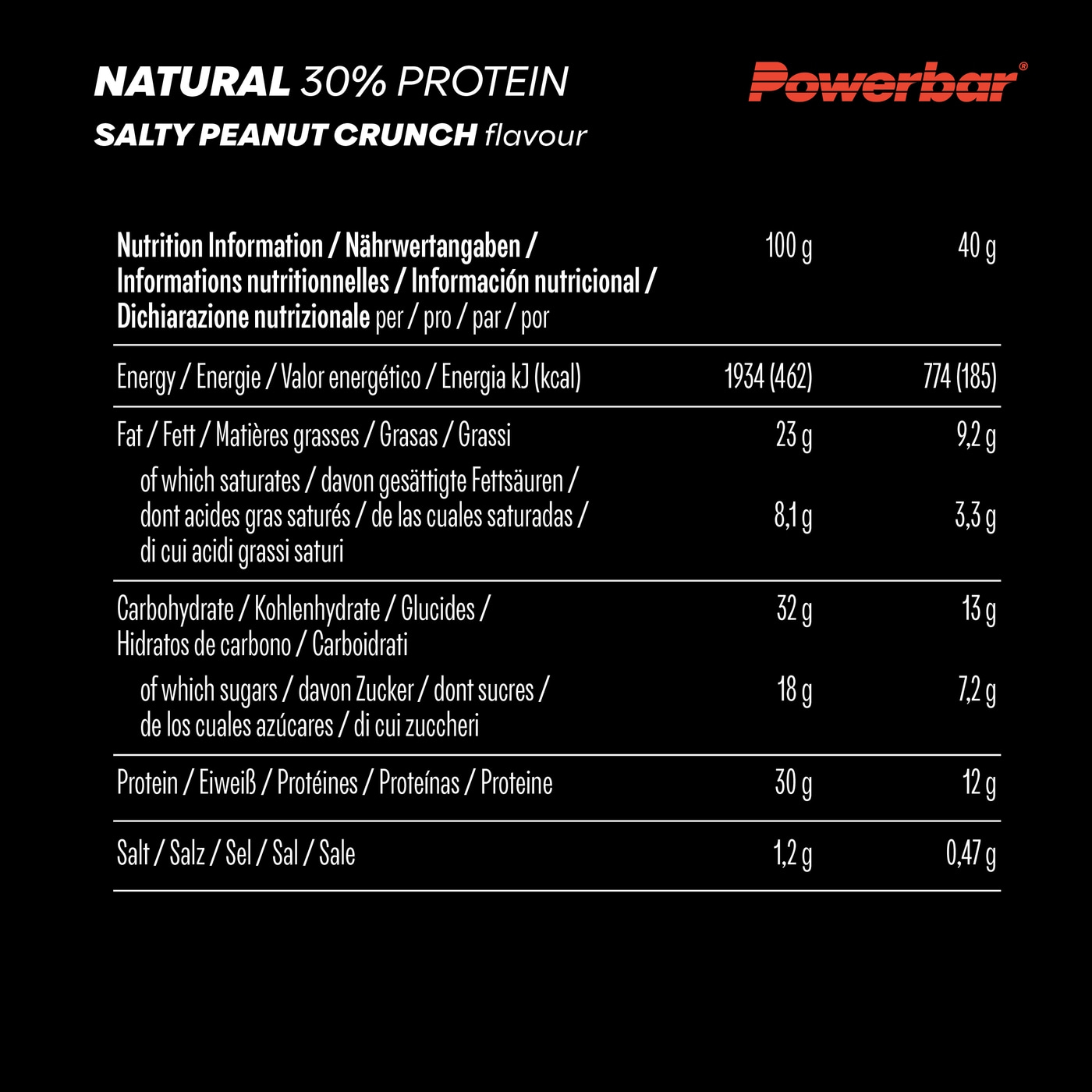 POWERBAR Natural Protein Salty Peanut Crunch 18x40g veganer Protein Riegel