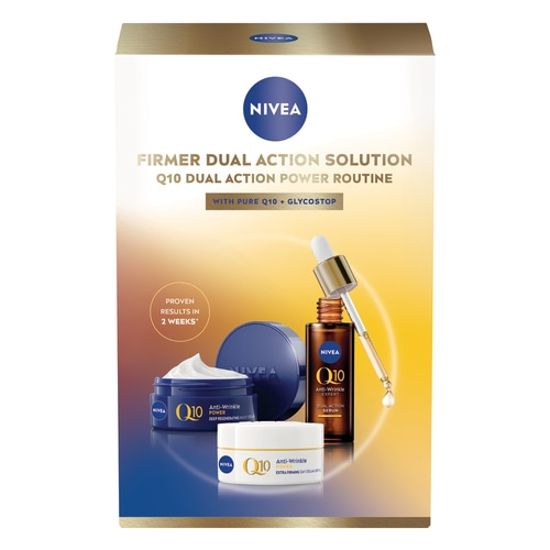 NIVEA Q10 Dual Action Power Routine 3er LSF 15 Anti-Falten Kollagen Booster NIVEA Q10 Dual Action Power Routine 3er LSF 15 Anti-Falten Kollagen Booster