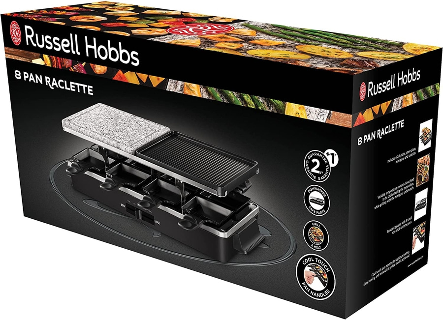 RUSSELL HOBBS Raclette Grill 26280-56 8 Personen Naturstein Teppanyaki Grill