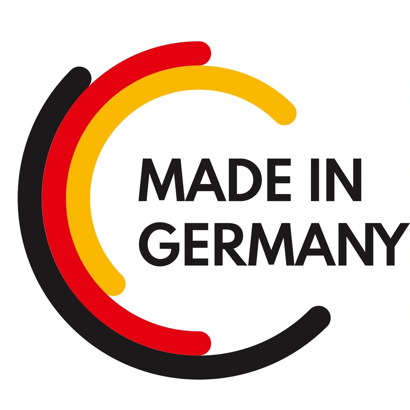 Made in Germany Logo mit den Farben der deutschen Flagge