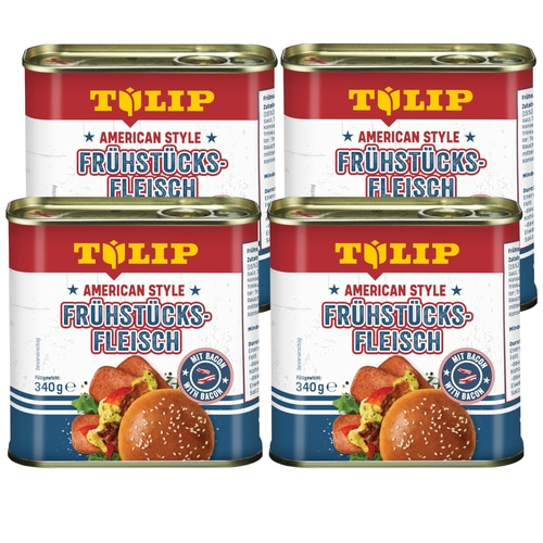 TULIP 4x Frühstücksfleisch 340g American Style Original Dosenfleisch Konserve