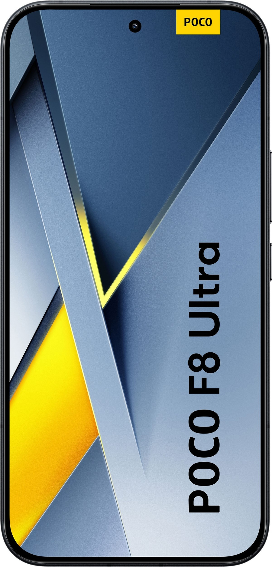 POCO F8 Ultra Handy mit stylischem Hintergrund und POCO Logo