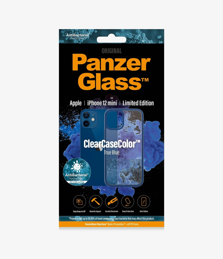 PanzerGlass™ Clear Case iPhone 12 mini Handyhülle TPU Hülle blau Schutzhülle