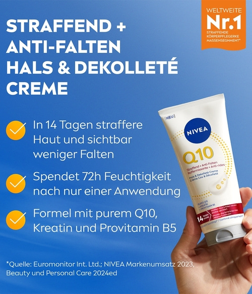 NIVEA Q10 Straffend + Anti-Falten Hals & Dekolleté Creme 200 ml