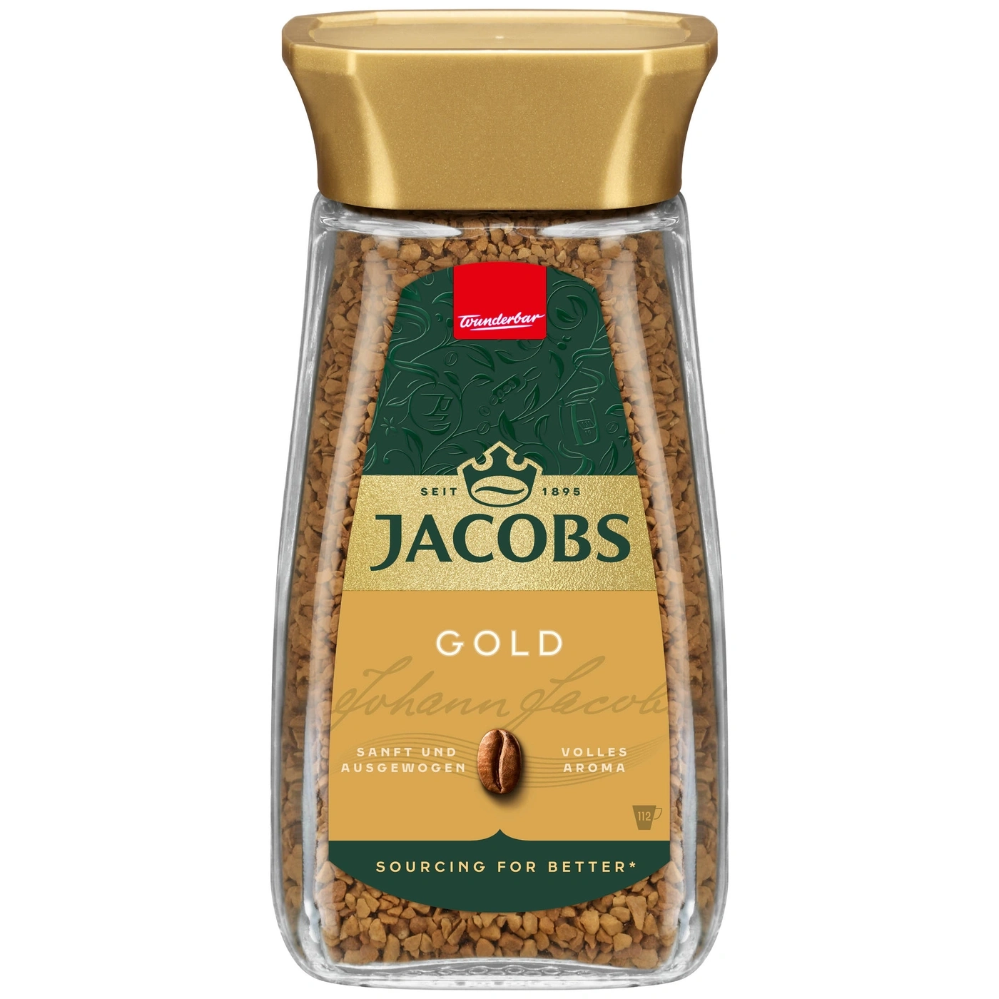 JACOBS Löskaffee Gold 6 x 200 g Gläser löslicher Kaffee Instantkaffee 1,2 kg