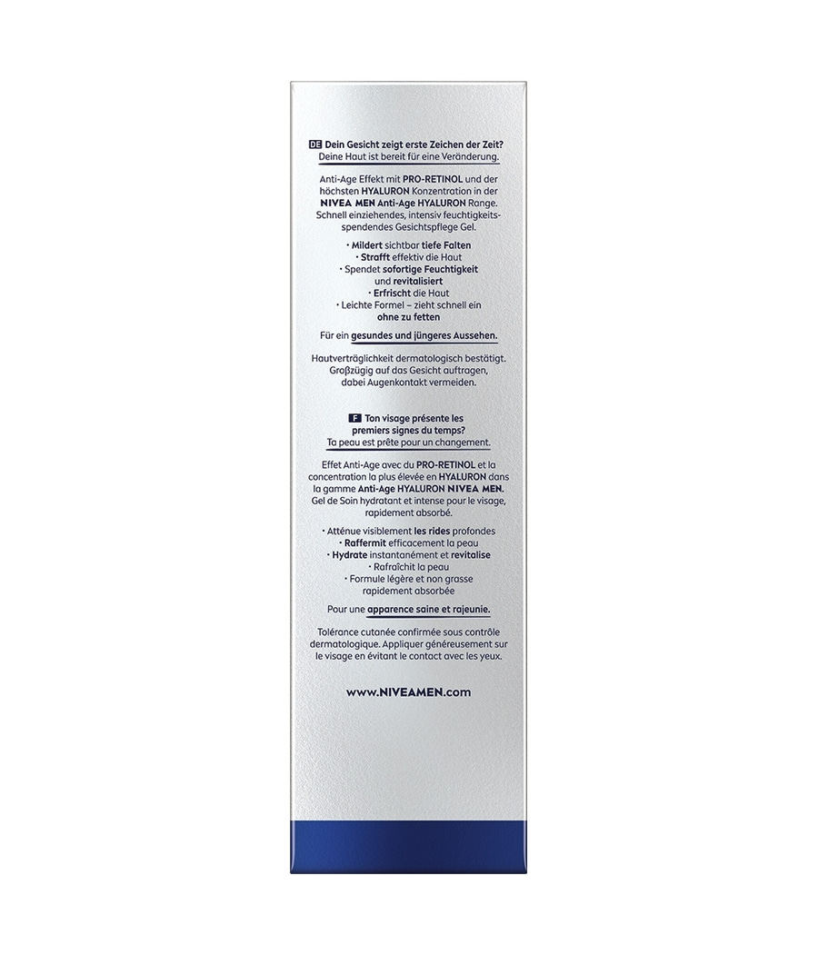NIVEA MEN Anti-Age HYALURON Gesichtspflege Gel für jüngeres Aussehen
