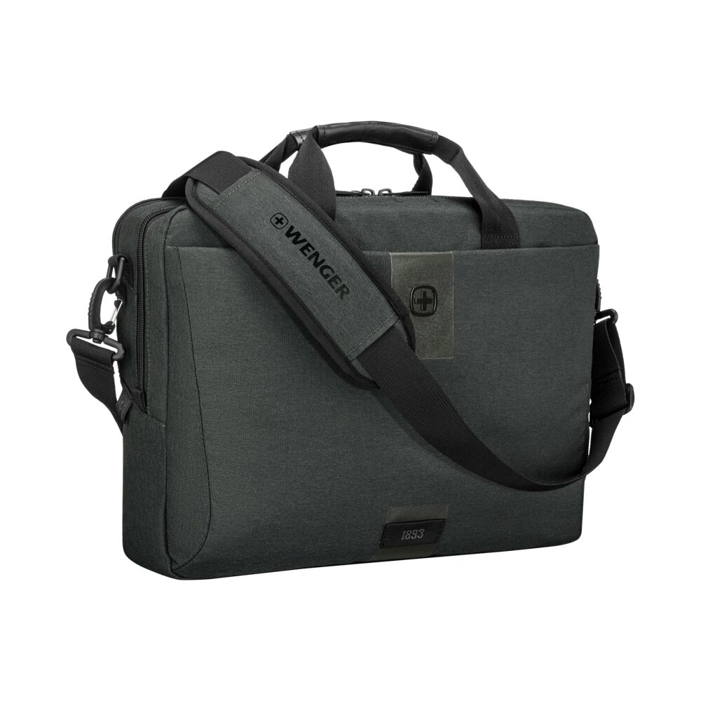 Wenger Laptoptasche, dunkelgrau, Schultergurt, Griff, Logo, 1893, Business