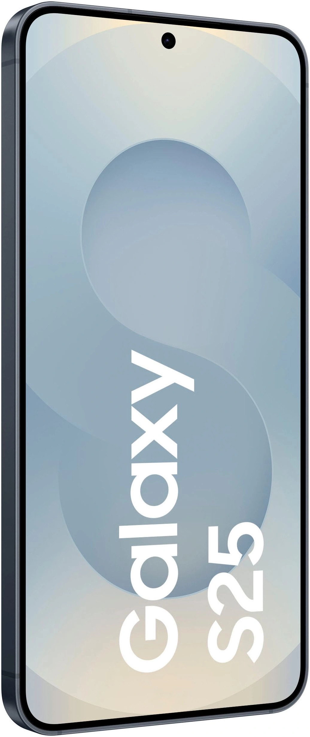 Ein Samsung Galaxy S25 Smartphone mit einem stilisierten Hintergrund