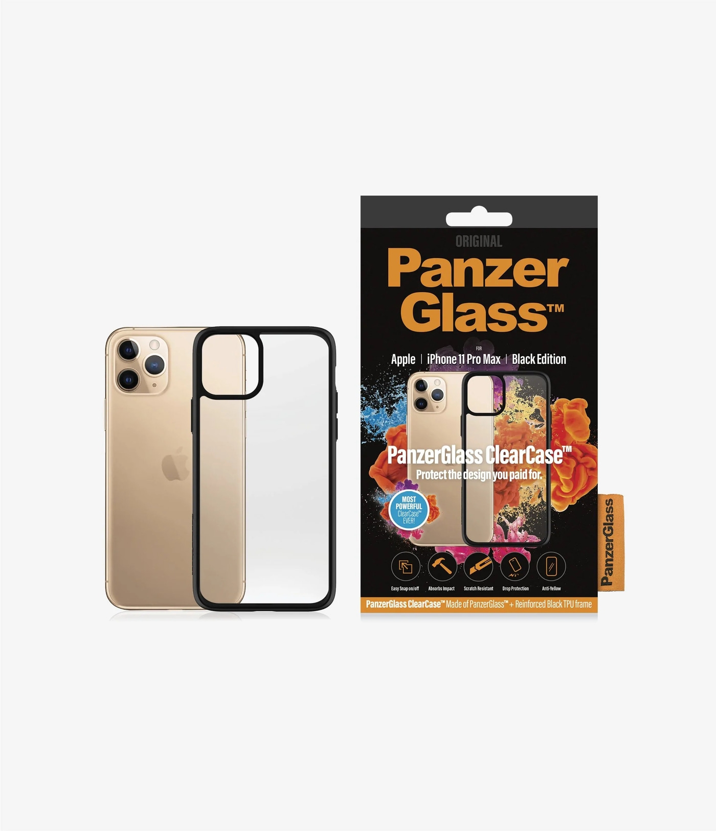 PANZERGLASS Handyhülle iPhone 11 Pro Max Schutzhülle TPU Hülle schwarz NEU