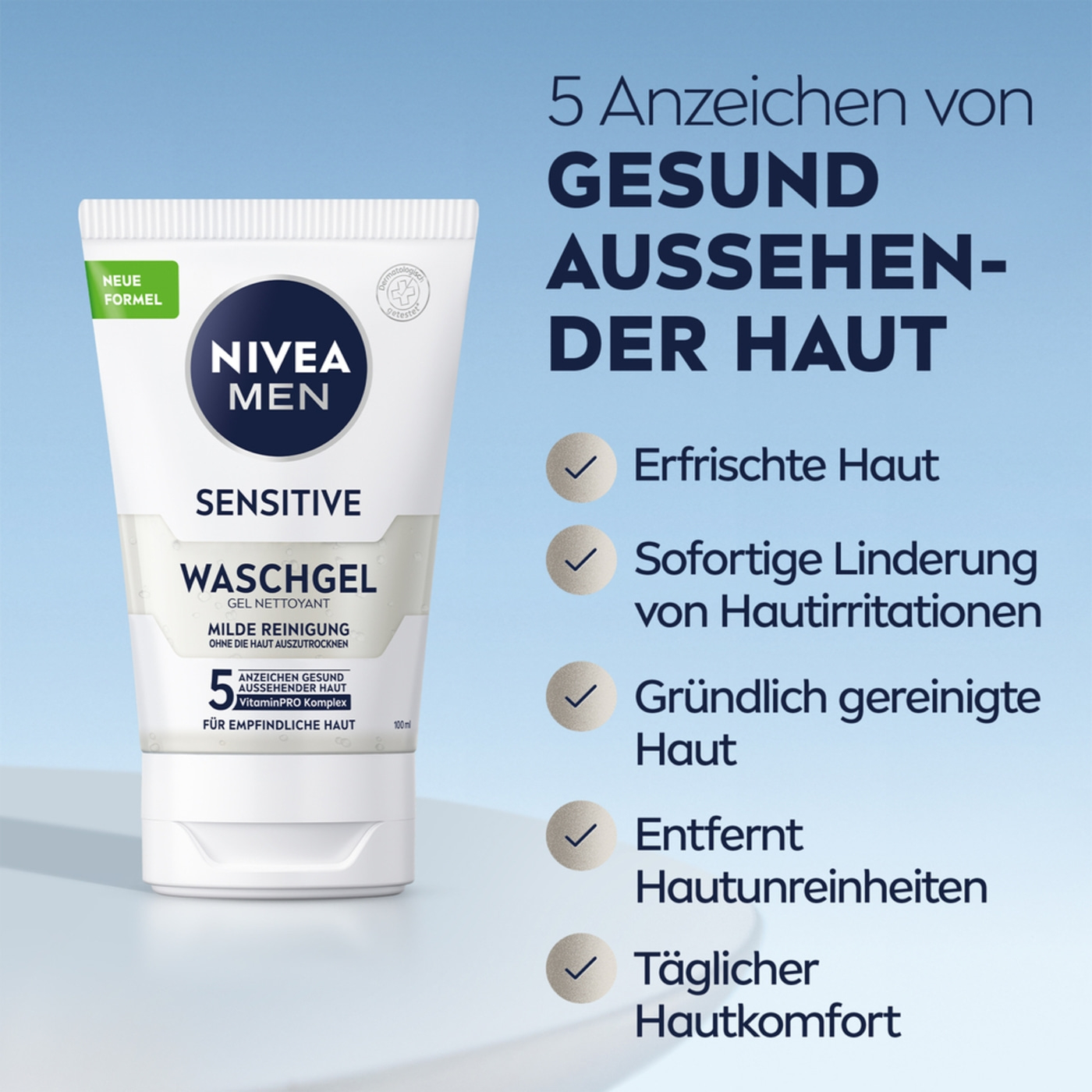 NIVEA MEN Sensitive Gesichtspflege Set Waschgel 100 ml + Gesichtscreme 50 ml
