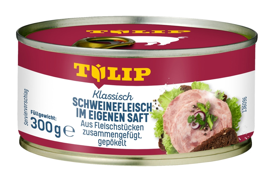 TULIP Schweinefleisch Dose, 300g, Klassisch, im eigenen Saft, gepökelt, Serviervorschlag