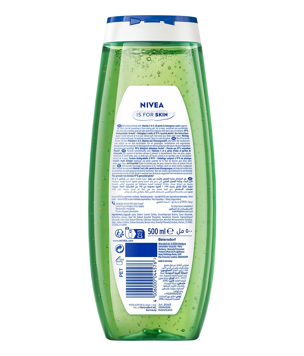 Nivea Duschgel mit Vitaminen C, E & Zitronengras-Extrakt für die Haut