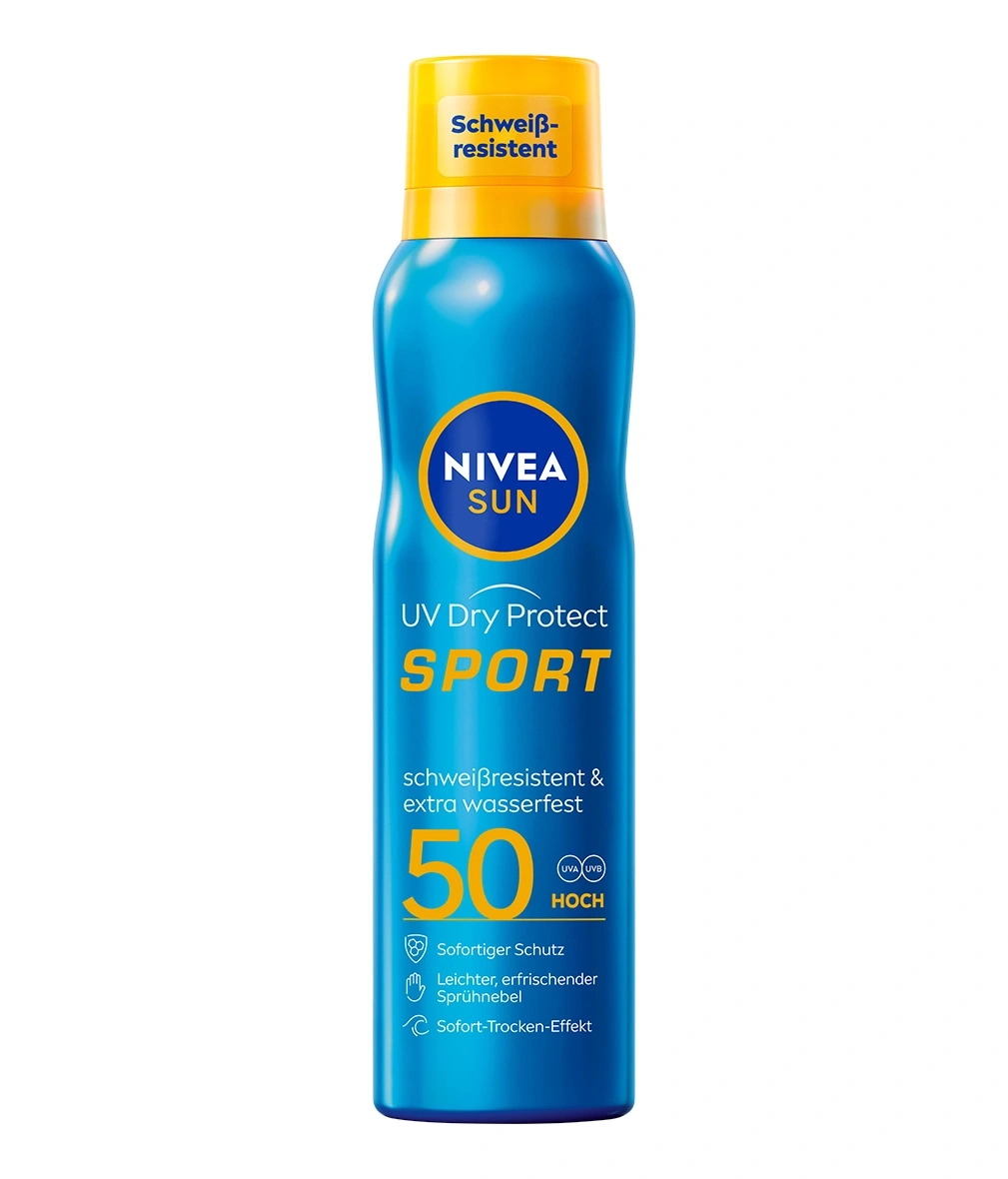 Nivea Sun UV Dry Protect Sport Sonnenspray mit LSF 50.