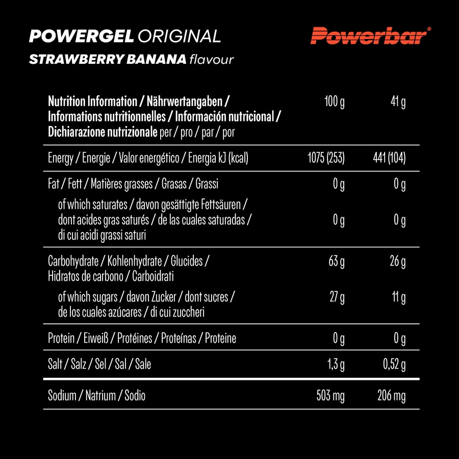 POWERBAR PowerGel Fruit Strawberry-Banana High Carb Energie Gel Natrium 24x41g