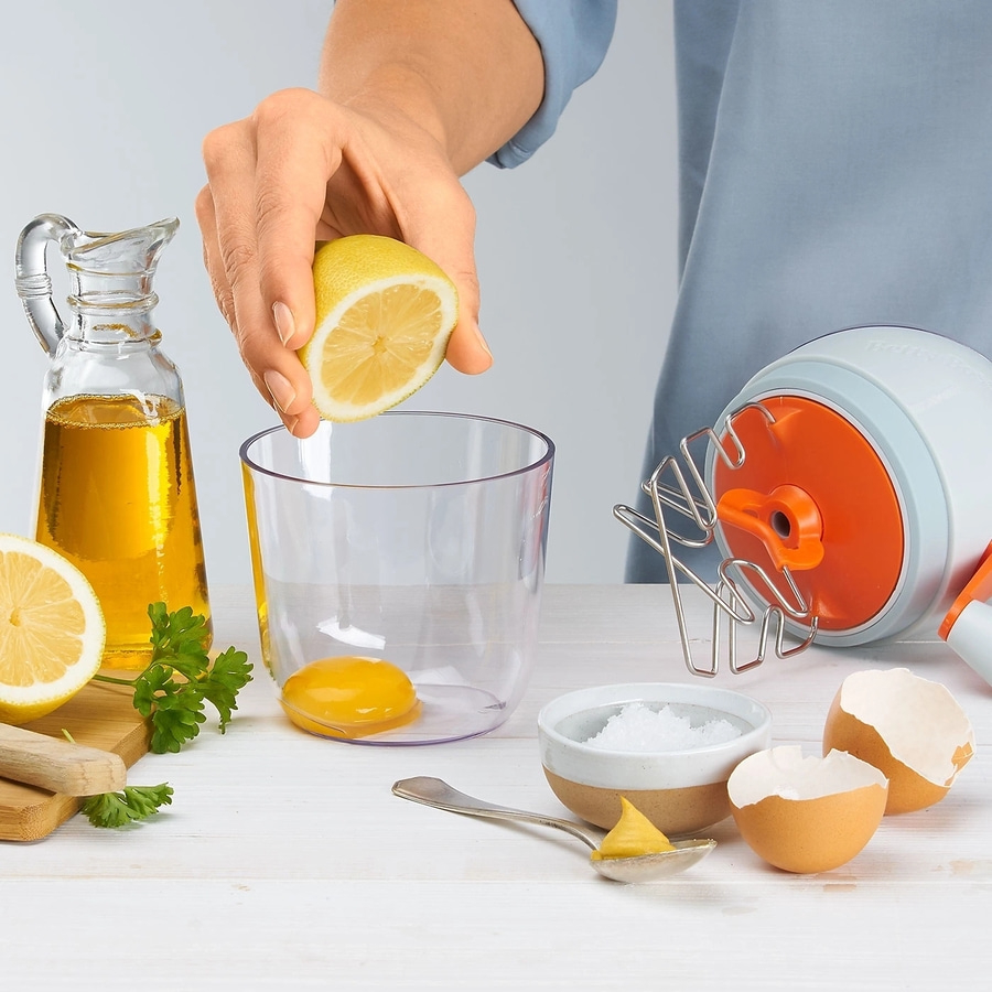 BETTY BOSSI Saucen-Blitz Sauce Handmixer Kunststoff Silikon Metall Grau