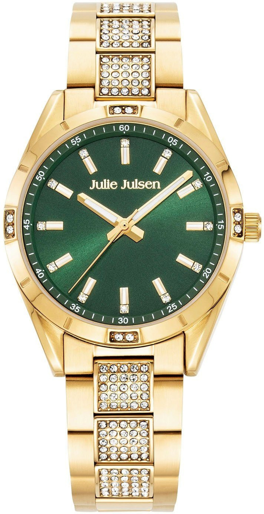 Julie Julsen Damen Armbanduhr Sport Gold Smaragd JJW3105YGM Quarzuhr Damenuhr