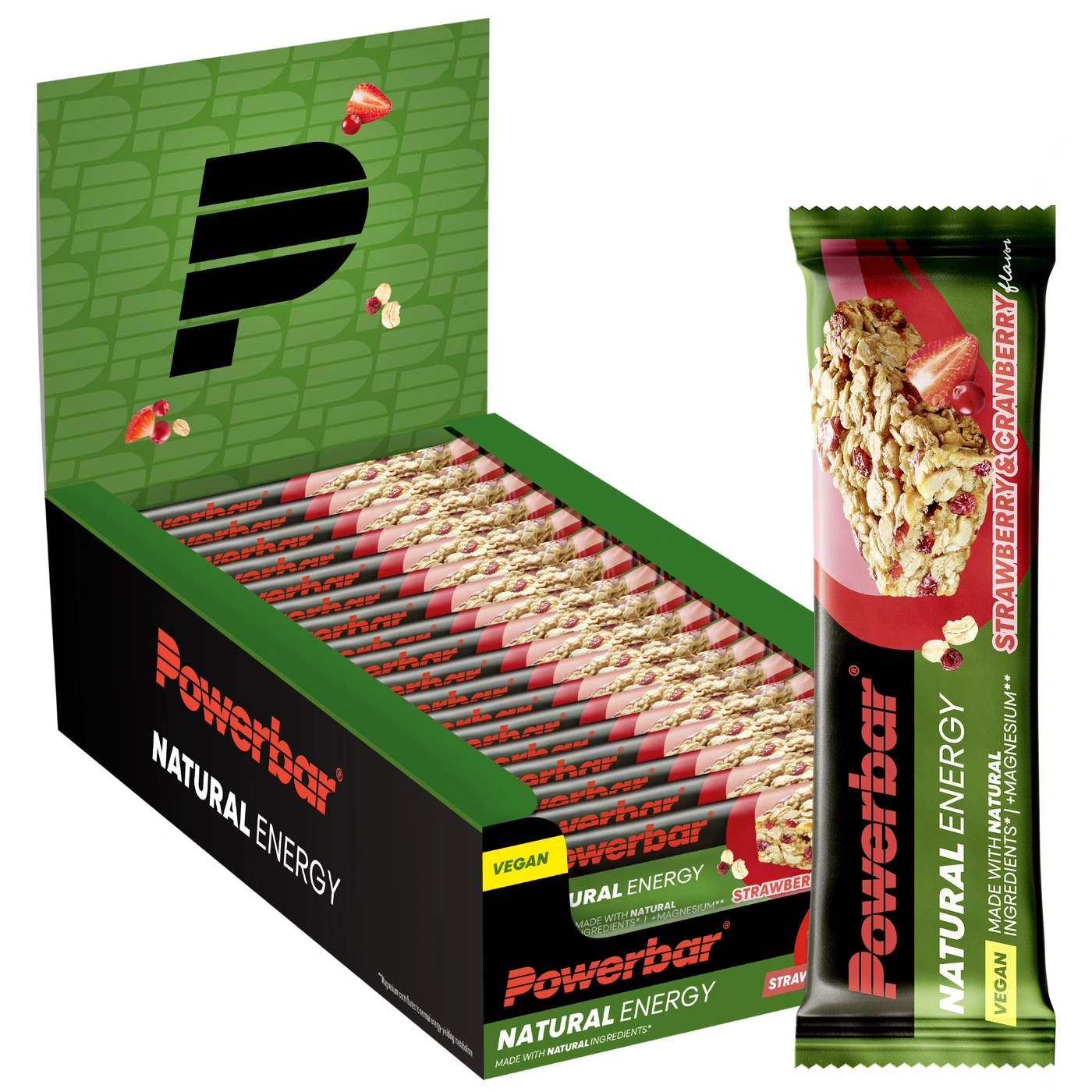 POWERBAR Natural Energy Strawberry Cranberry 18x40g veganer Kohlenhydrat Riegel