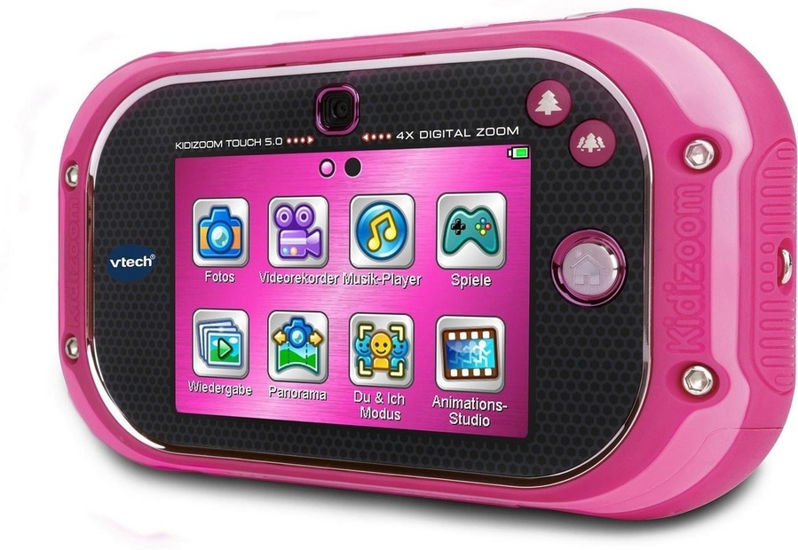 Pinke Digitalkamera VTech Kidizoom Touch 5.0 mit Touchscreen und Spiel-Icons