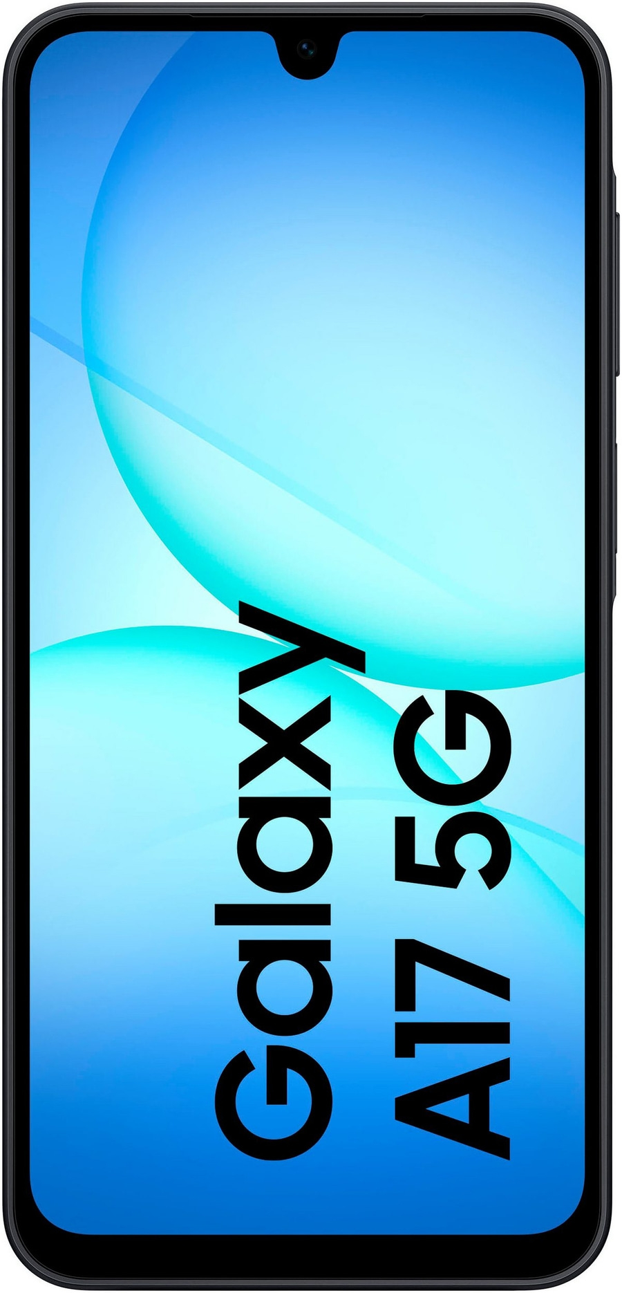 Samsung Galaxy A17 5G Smartphone mit blauem Hintergrund
