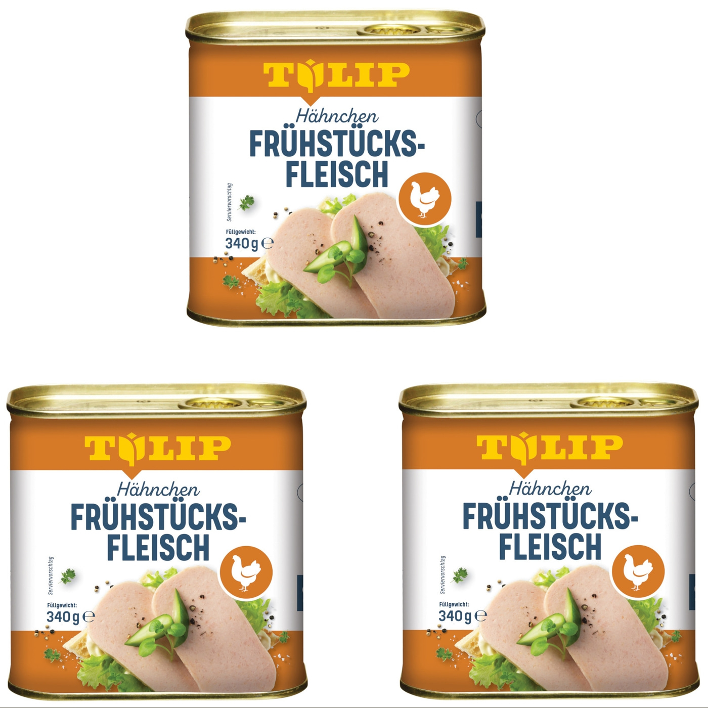 TULIP 3x 340g Hähnchen-Frühstücksfleisch Original Dänische Delikatesse Konserven
