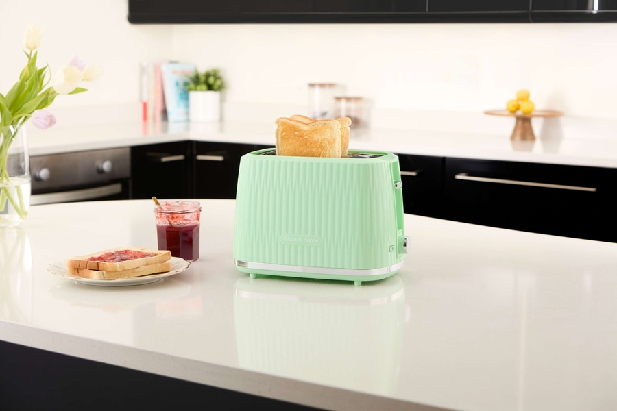 RUSSELL HOBBS Toaster Eden 27374-56 Auftauen Aufwärmen Brötchenaufsatz Pistazie