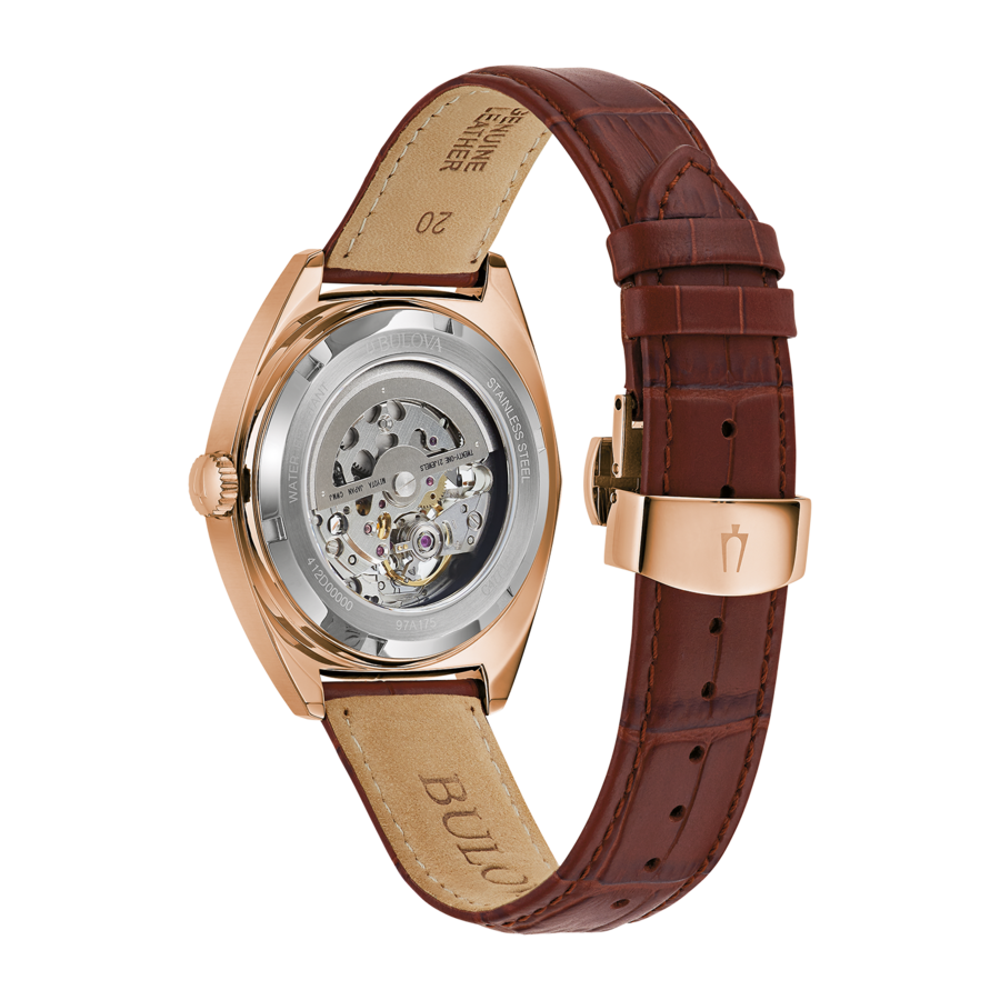 BULOVA 97A175 Armbanduhr Automatikuhr Herren 41 mm Lederarmband B-Ware