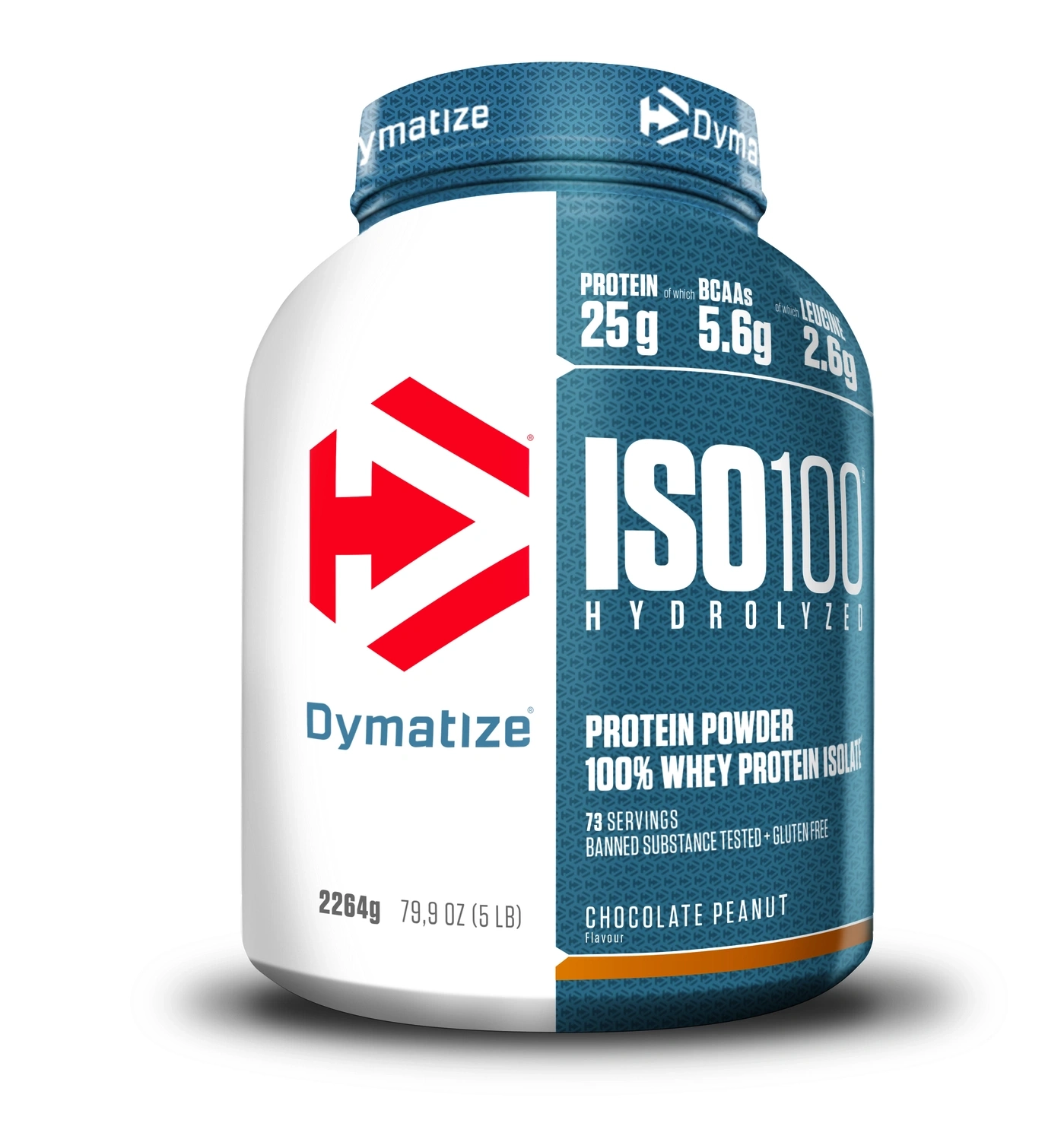 Dymatize ISO100 Protein-Pulver, Schoko-Erdnuss-Geschmack, 73 Portionen, 2264g