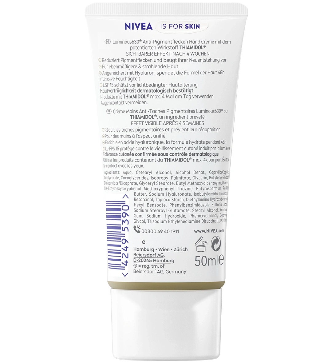Nivea Luminous630 Anti-Pigmentflecken Handcreme mit THIAMIDOL und Hyaluron
