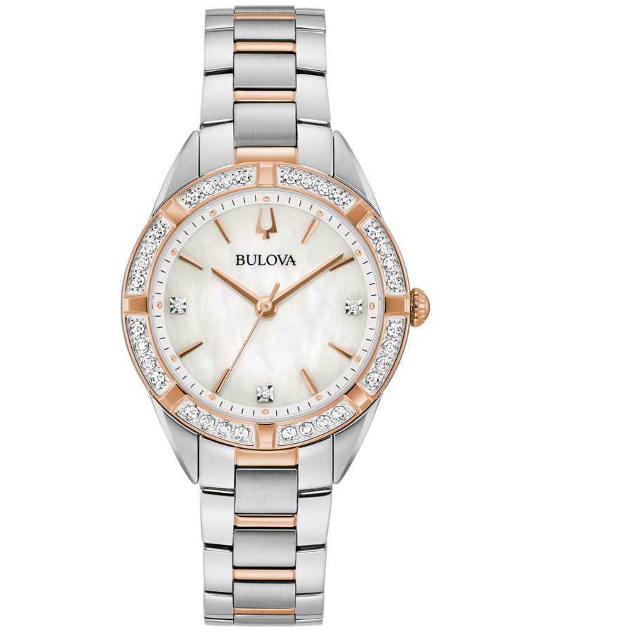 Bulova Damen Armbanduhr Sutton 98R281 Edelstahl Diamanten 32mm Quarz B-Ware