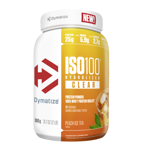 DYMATIZE Whey Protein Pulver Shake ISO 100 Hydrolyzed Clear Peach Ice Tea 900 g