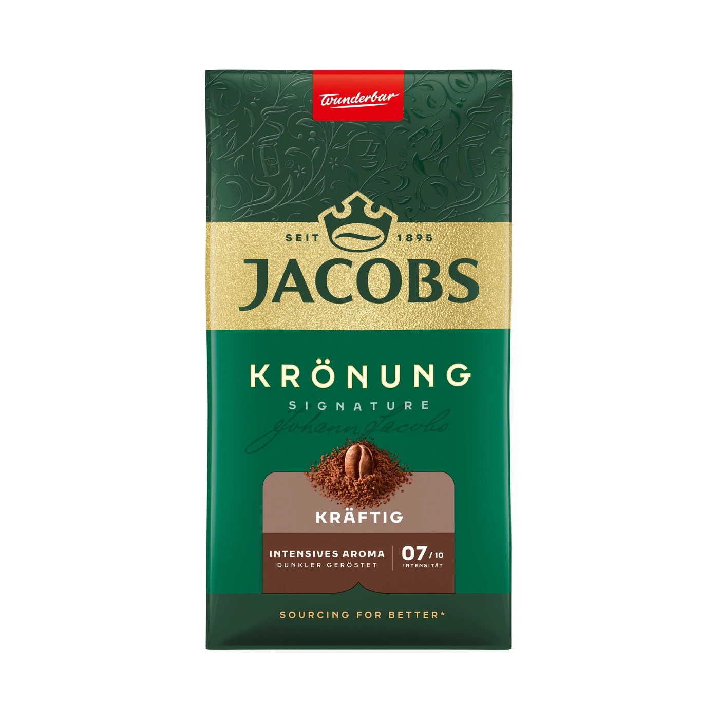 Jacobs Krönung Kaffee-Packung mit Aufdruck "Kräftig"