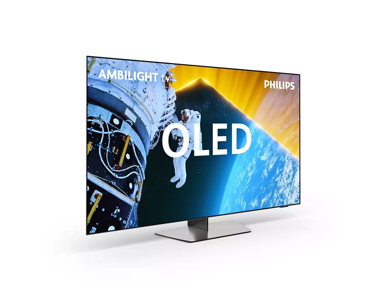 Philips Ambilight OLED-Fernseher mit Astronauten im Weltall