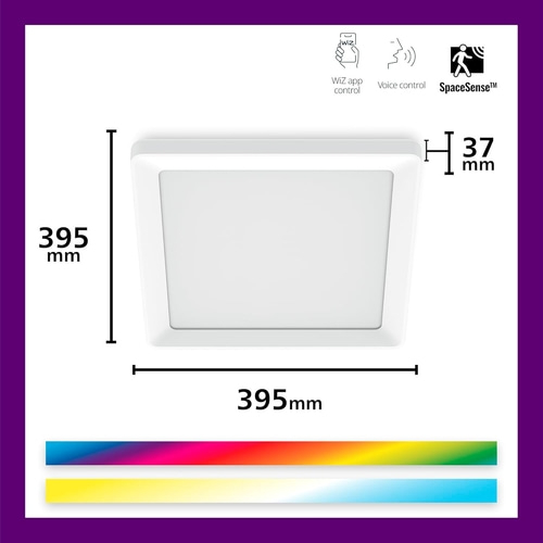 WiZ intelligente Deckenleuchte 39,5x39,5 cm Appsteuerung Smart LED Lampe NEU