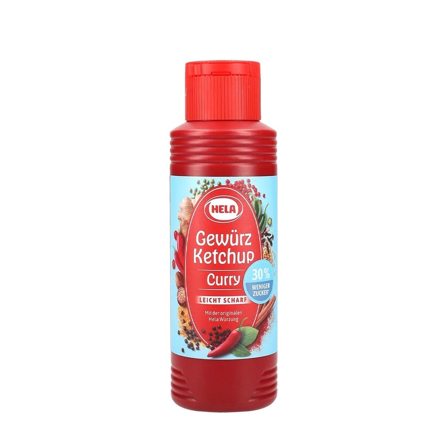 Hela Gewürz Ketchup Curry, leicht scharf, mit 30% weniger Zucker, Hela Würzung.