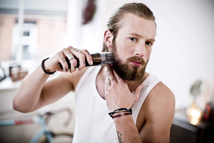 REMINGTON Bartschneider-Set MB4046 Barttrimmer mit XL-Kamm für Vollbart Schere