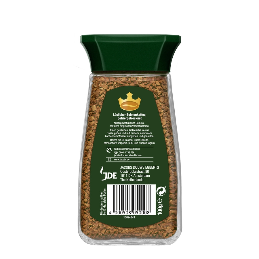 JACOBS Löskaffee Krönung 6 x 100 g Gläser löslicher Kaffee Instantkaffee 600 g