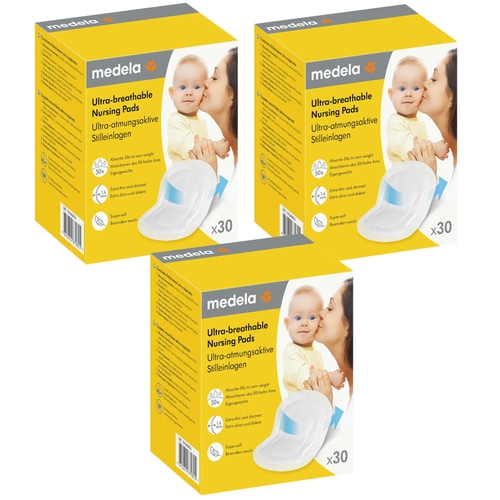3 x MEDELA 30 Stück Ultra-atmungsaktive Stilleinlagen, 90 Stück